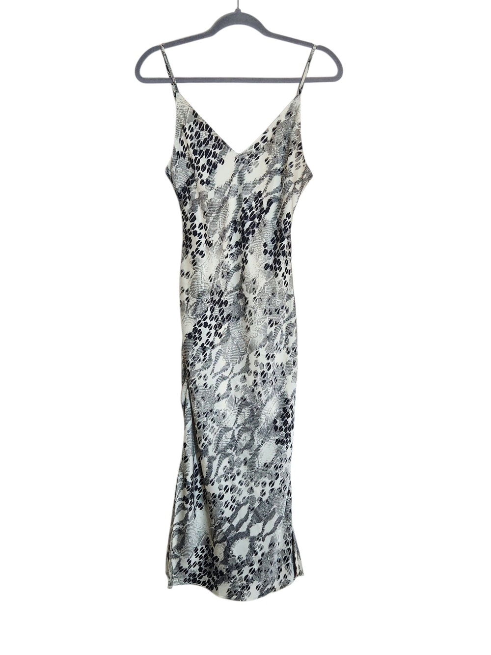 Express Black and Gray Snakeskin Print Midi Slip Dress Size Small